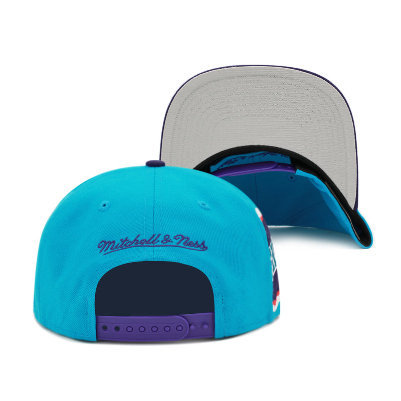 Charlotte Hornets Mitchell & Ness Jumbotron Snapback Hat Teal/Purple