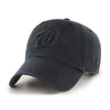 Washington Nationals 47 Brand Clean Up Dad Hat Black on Black