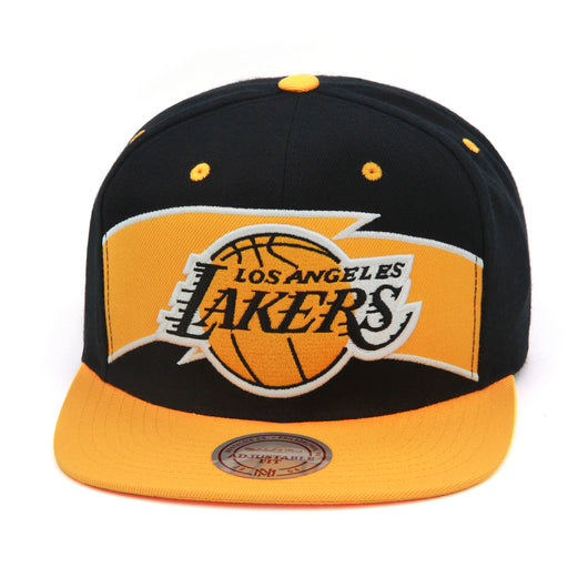 Los Angeles Lakers Mitchell & Ness Snapback Hat Black/Yellow Gold