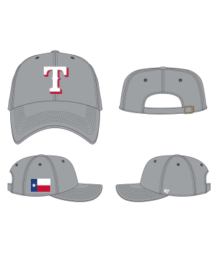 Texas Rangers 47 Brand Clean Up Dad Hat Light Gray