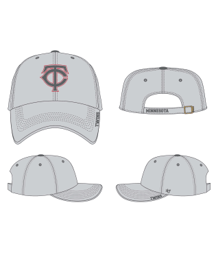 Minnesota Twins 47 Brand Ice Clean Up Dad Hat Light Gray