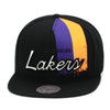 Los Angeles Lakers Mitchell & Ness Snapback Hat "Drip Stripe" Black