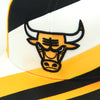 Chicago Bulls Mitchell & Ness Snapback Hat "Stripez" White/Yellow/Black