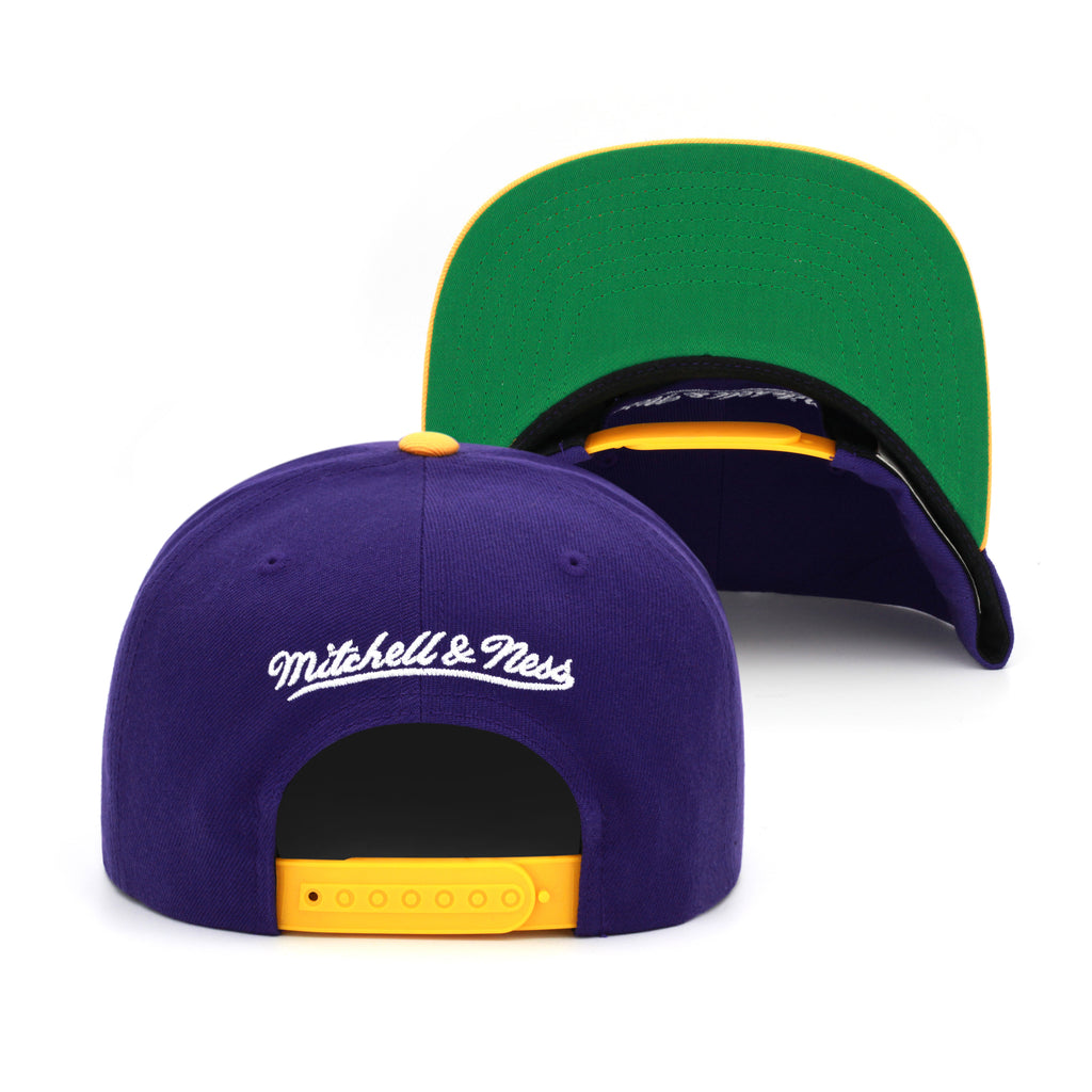 Men's Mitchell Ness Purple/Gold Los Angeles Lakers Two-Tone Wool Snapback  Hat