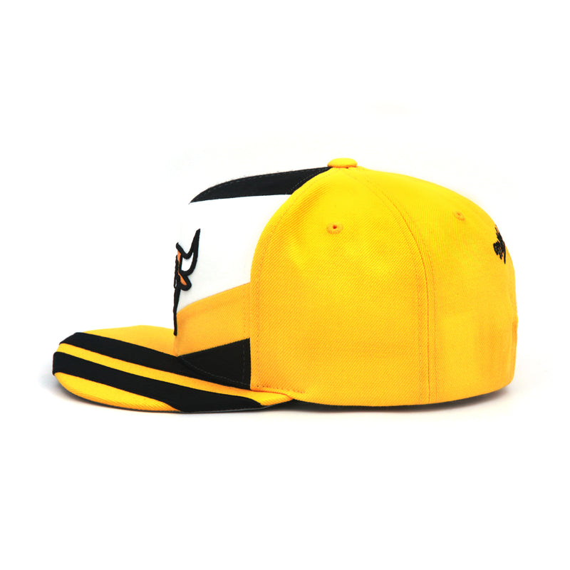 Chicago Bulls Mitchell & Ness Snapback Hat "Stripez" White/Yellow/Black