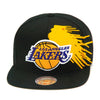 Los Angeles Lakers Mitchell & Ness Snapback Hat "Splatter" Black/Yellow