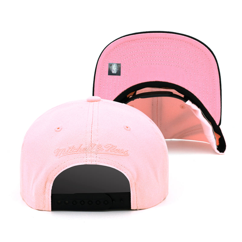 Miami Heat Mitchell & Ness Snapback Hat Pastel Pink/Black