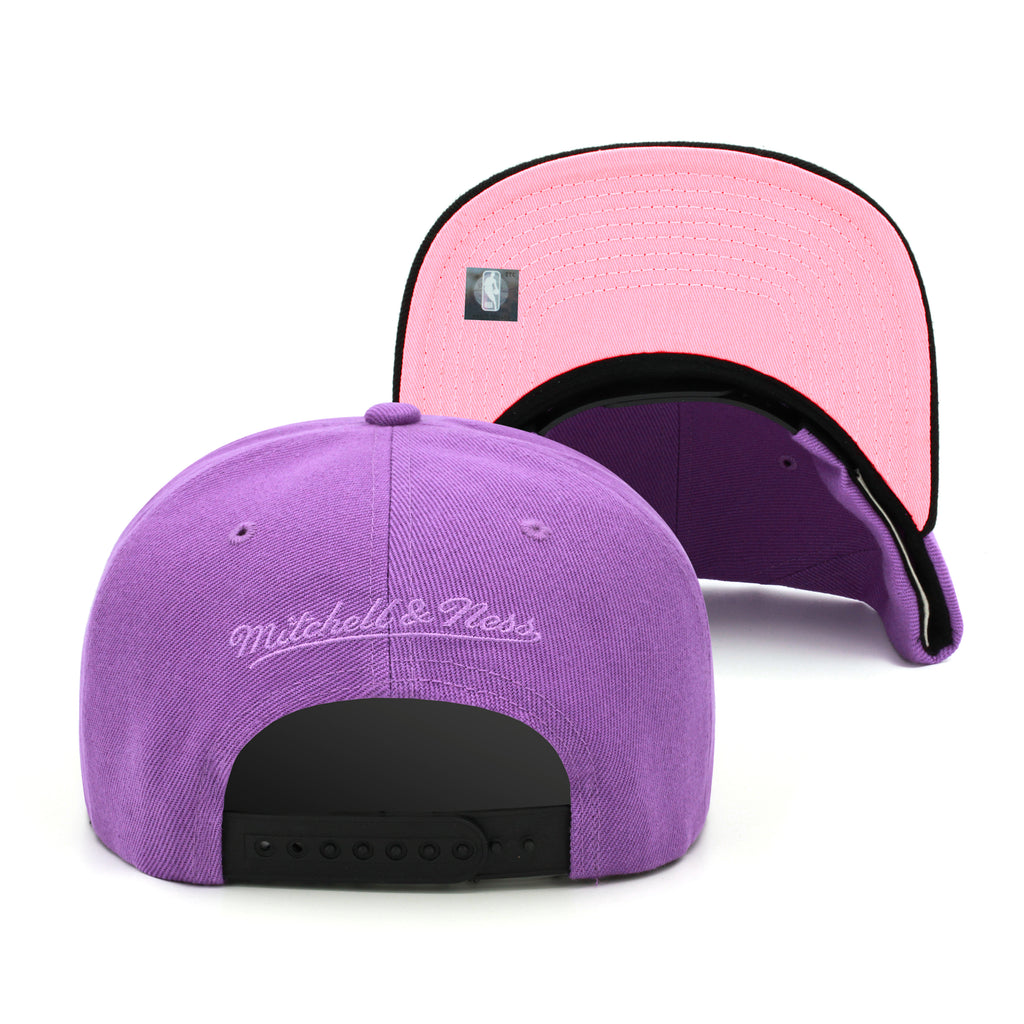 Sacramento Kings Mitchell & Ness Snapback Hat Pastel Purple/Pink Bottom