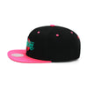 Los Angeles Lakers Mitchell & Ness Snapback Hat Black/Pink/Turquoise