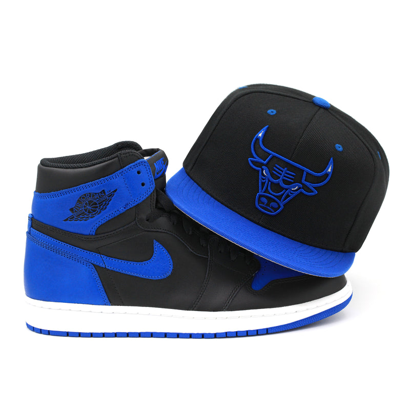 Chicago Bulls Mitchell & Ness Royality Snapback Hat Black/Royal