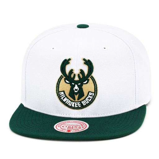Milwaukee Bucks Mitchell & Ness Snapback Hat White/Green