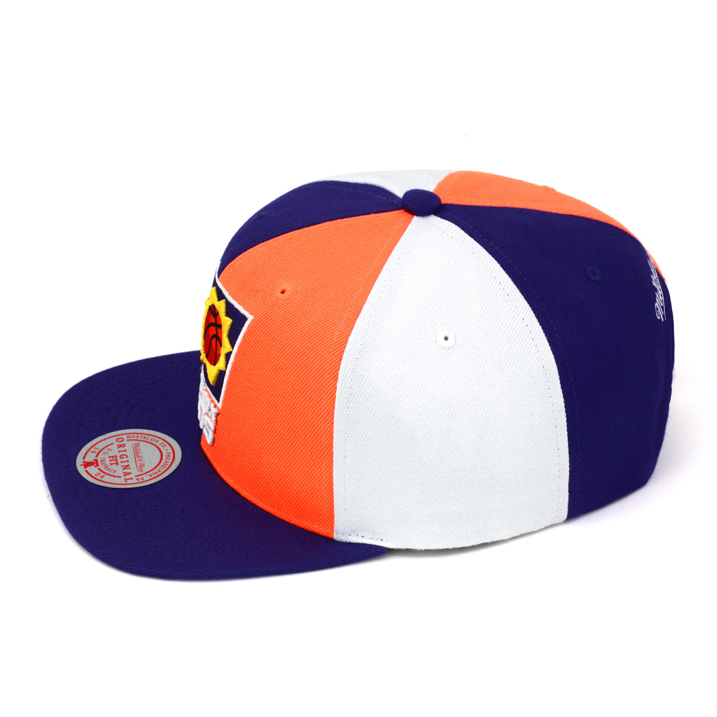 Phoenix Suns Mitchell & Ness Pinwheel Snapback Hat Purple/Orange/White