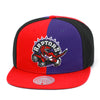 Toronto Raptors Mitchell & Ness Pinwheel Snapback Hat Red/Purple/Black