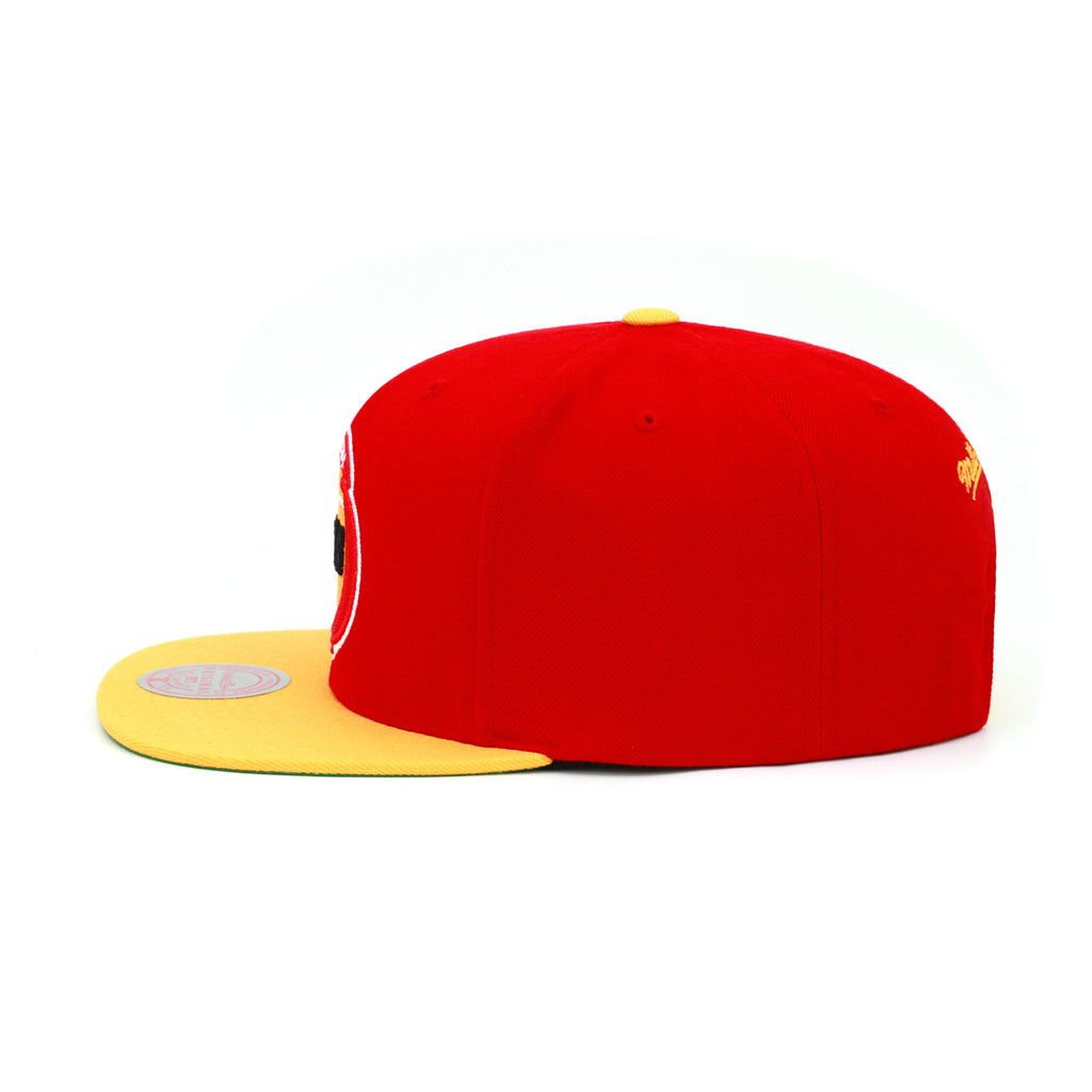 Houston Rockets Mitchell & Ness Snapback Hat - Red/Yellow