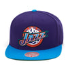 Utah Jazz Mitchell & Ness Snapback Hat Two-tone Purple/Teal