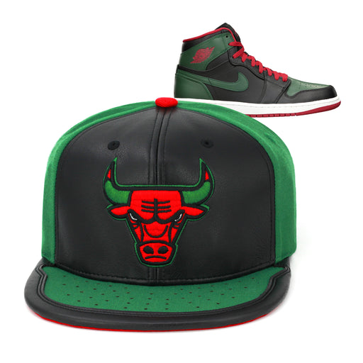 Chicago Bulls Mitchell & Ness Snapback Hat For Jordan 1 Retro Green Gucci