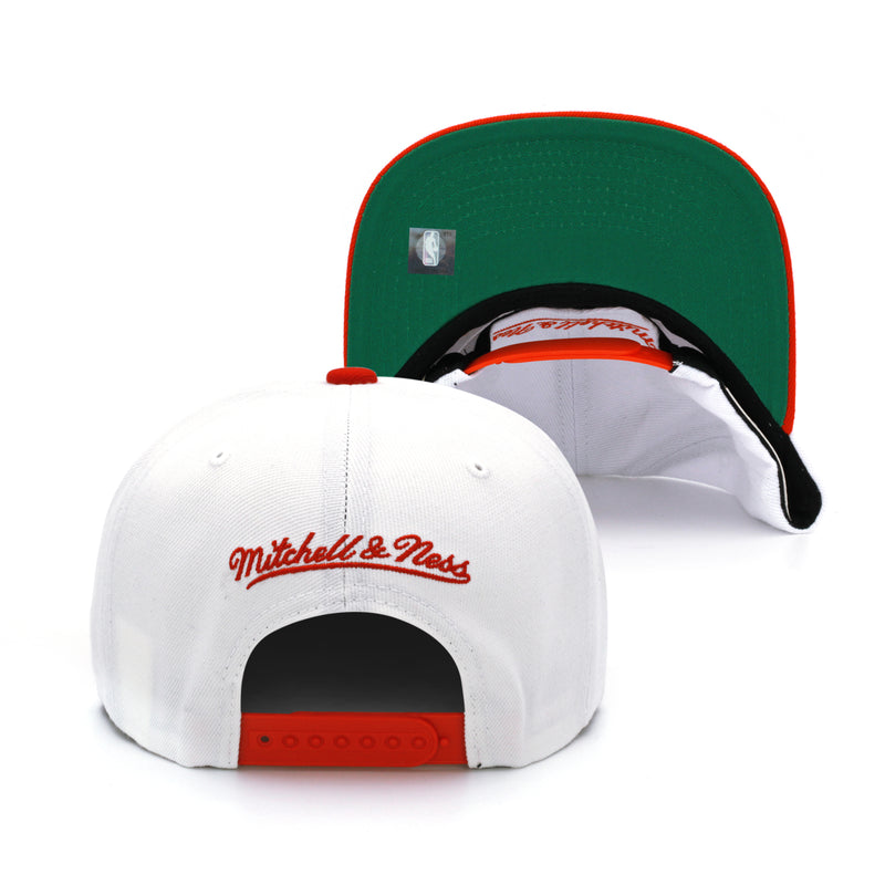 Miami Heat Mitchell & Ness Snapback Hat White/Red