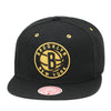 Brooklyn Nets Mitchell & Ness Snapback Hat Black/Gold