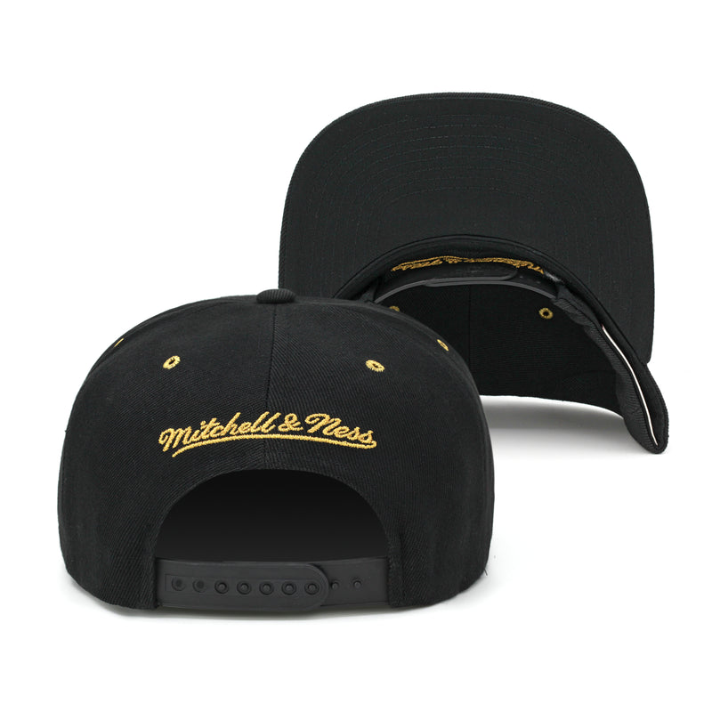 Brooklyn Nets Mitchell & Ness Snapback Hat Black/Gold