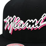 Miami Heat Mitchell & Ness Snapback Hat "Neon Vice" Black