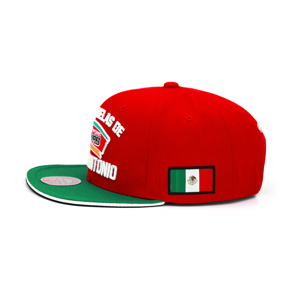 San Antonio Spurs Mitchell & Ness Snapback Hat Red/Green/Mexico