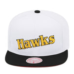 Atlanta Hawks Mitchell & Ness Snapback Hat White/Black/Yellow