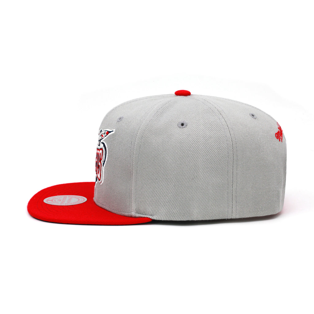 Houston Rockets Grey Red Hardwood Classics Mitchell & Ness Snapback Hat