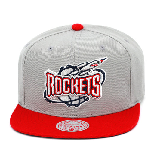 Houston Rockets Grey Red Hardwood Classics Mitchell & Ness Snapback Hat