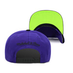 Milwaukee Bucks Mitchell & Ness Snapback Hat Purple/Neon Green