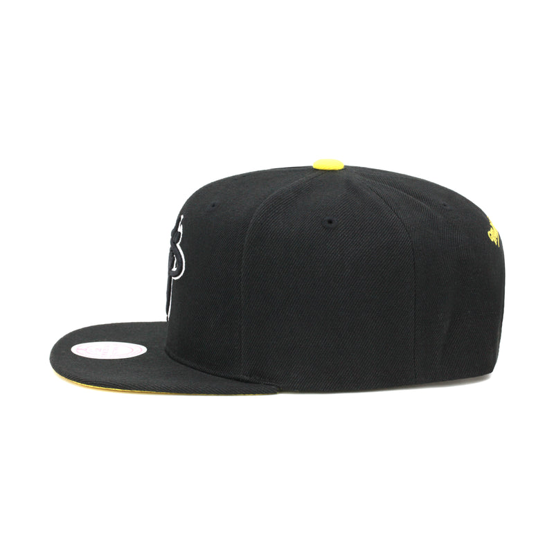Miami Heat Mitchell & Ness Snapback Hat - Black/Yellow