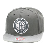 Brooklyn Nets Mitchell & Ness Snapback Hat for Jordan 11 Retro Cool Grey