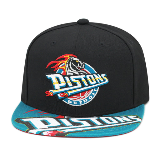 Detroit Pistons Black Mitchell & Ness Swingman Pop Snapback Hat