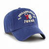 Philadelphia 76ers 47 Brand Brockman Clean Up Dad Hat Vintage Royal