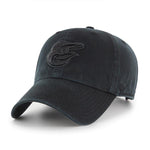 Baltimore Orioles 47 Brand Clean Up Dad Hat Black on Black