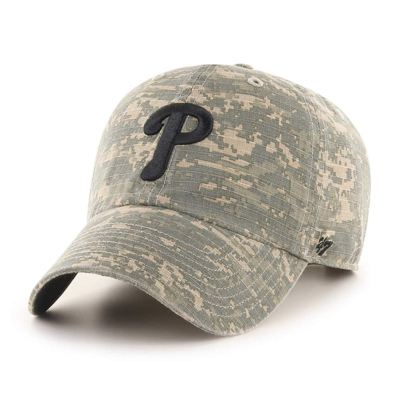 Philadelphia Phillies 47 Brand Phalanx Clean Up Dad Hat Digital Camo Green