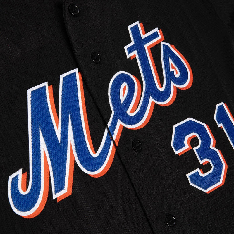 New York Mets 2000 Mike Piazza Mitchell & Ness Authentic Button Front Jersey Black