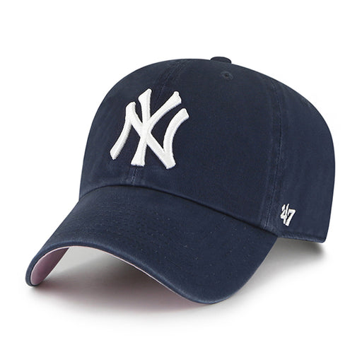 New York Yankees Navy Pink 47 Brand Ballpark Clean Up Dad Hat