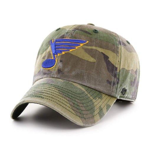 St. Louis Blues 47 Brand Clean Up Dad Hat Washed Camo