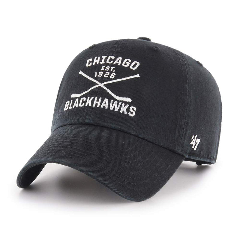 Chicago Blackhawks Axis 47 Brand Clean Up Dad Hat Black