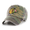 Chicago Blackhawks 47 Brand Clean Up Dad Hat Washed Camo