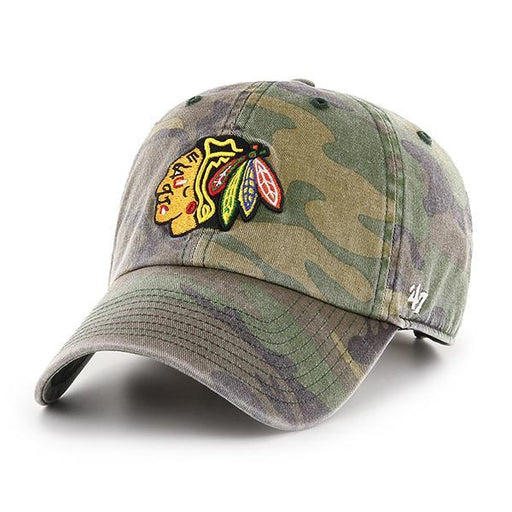 Chicago Blackhawks 47 Brand Clean Up Dad Hat Washed Camo