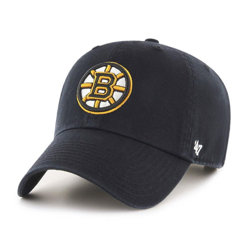 Boston Bruins 47 Brand Clean Up Dad Hat Black (Home)