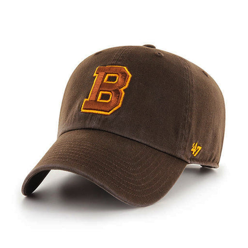 Boston Bruins Vintage 47 Brand Clean Up Dad Hat Brown