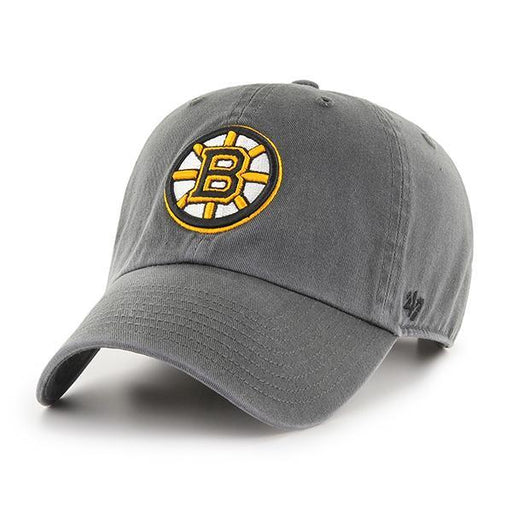 Boston Bruins 47 Brand Clean Up Dad Hat Charcoal