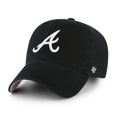 Atlanta Braves 47 Brand Ballpark Clean Up Dad Hat Berry Pink