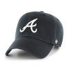 Atlanta Braves 47 Brand Clean Up Dad Hat Black/White
