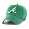 Atlanta Braves Kelly Green 47 Brand Clean Up Dad Hat
