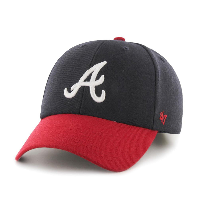Atlanta Braves 47 Brand MVP Hat Two Tone Navy/Red