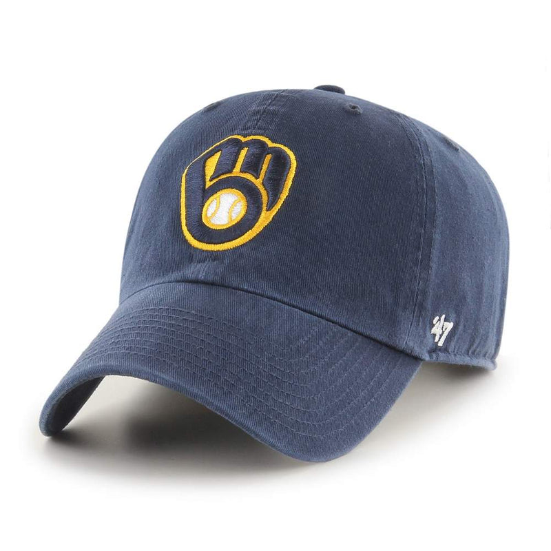 Milwaukee Brewers 47 Brand Clean Up Dad Hat Navy