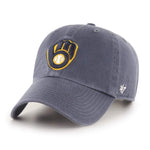 Milwaukee Brewers 47 Brand Clean Up Dad Hat Vintage Navy